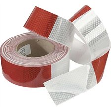 RUBAN RÉFLECTEUR 2''X 164' 6" rouge+ 6" claire AUTO COLLANT