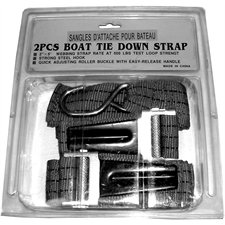 2'' X 5' BOAT TIE DOW STRAP, 2 "S" HOOK 500 LBS