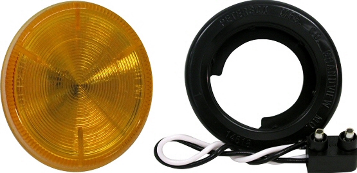 2 1 / 2" AMBER ROUND REFLECTOR SEALED MARKER LIGHT pigtail+g