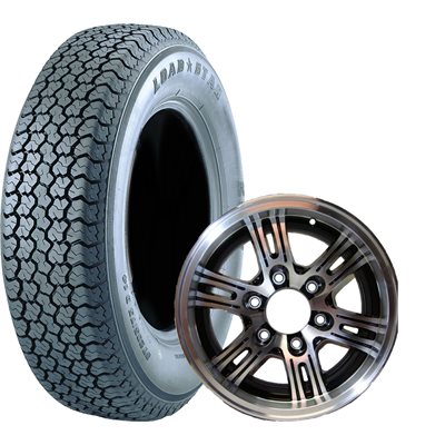 ASS.225 / 75-D15 6PR 6T / 5.5" ALUM NOIR MACHINÉ KENDA