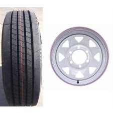 ASSY.225 / 75-R15 12PR 6H / 5.5" WHITE SPOKE ALL STEEL FREEDOM